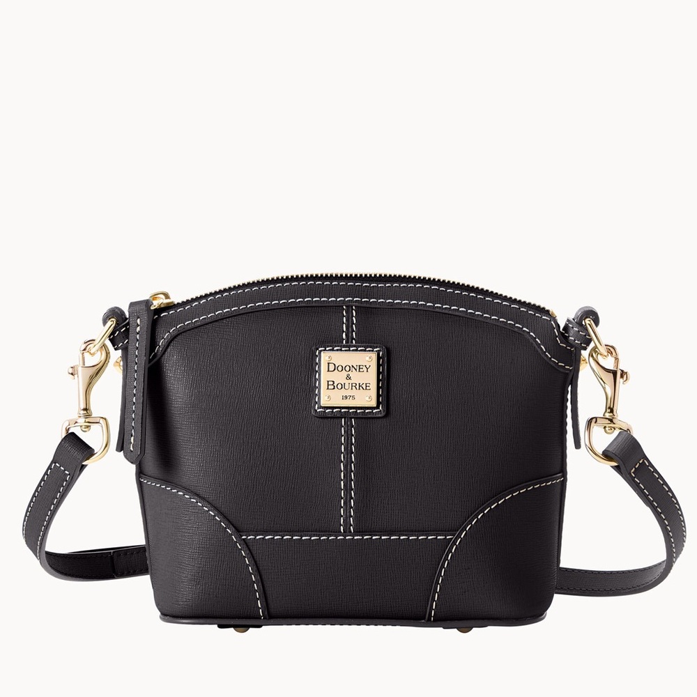 Black Dooney and Bourke Saffiano Mini Domed Crossbody